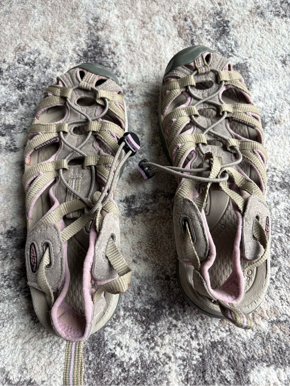 Keen Beige and Pink Outdoor Closed-Toe Sport Sandals